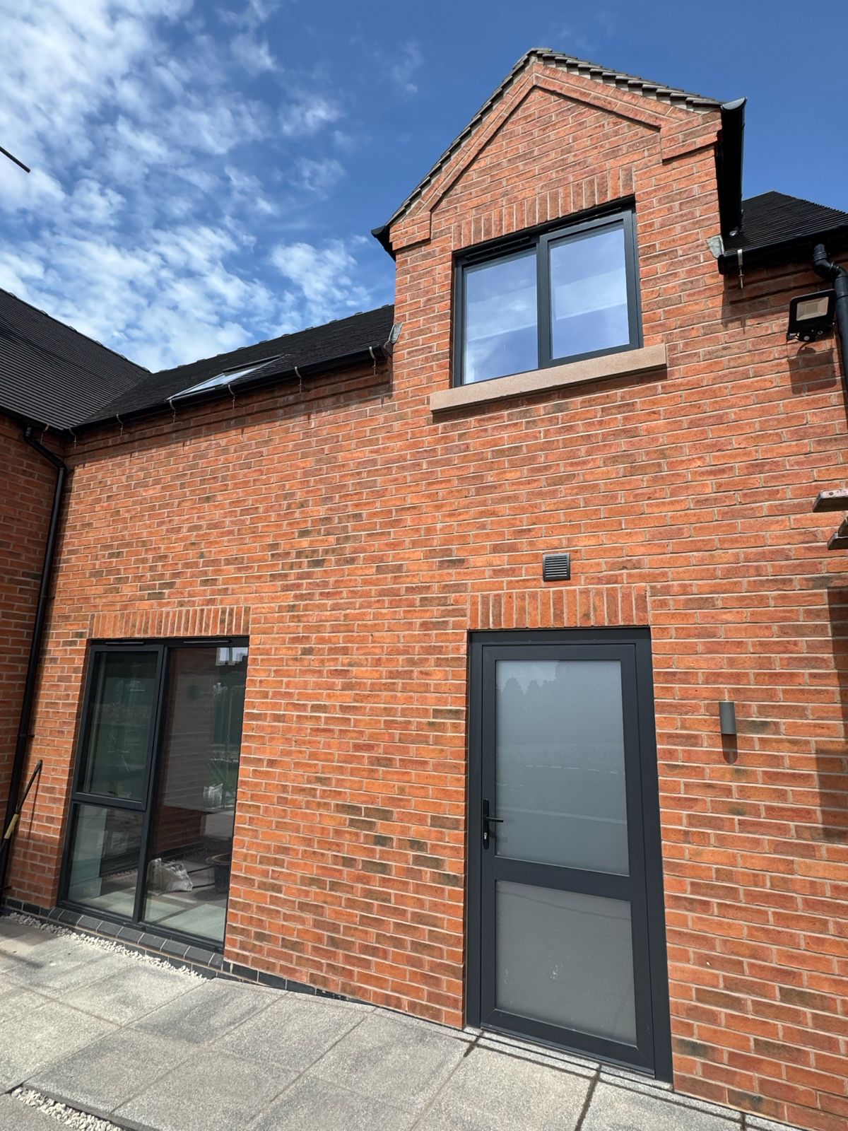 Executive new-build brickwork in Leek after final cleaning and repointing.